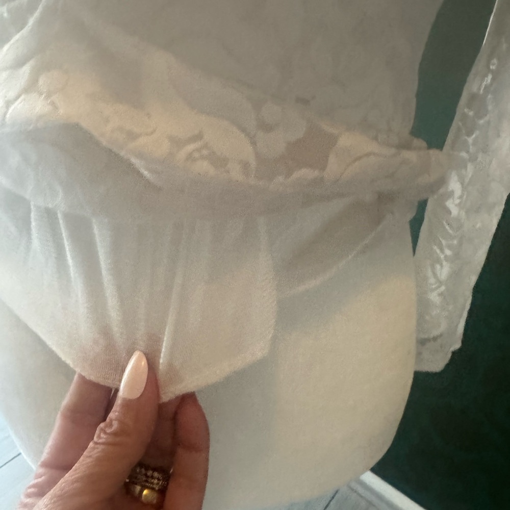 White Lace Ruffle Top - Picture 5 of 14